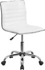 Roseto FFIF34557 Vinyl Mid Back Adjustable Desk Chair - White