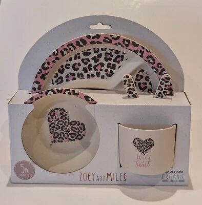 Zoey & Miles Juego de Cena Completo 5 Piezas Bambú, Bebé Niño Ecológico Foto 1 de 4