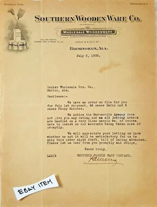 1925 BIRMINGHAM ALABAMA SOUTHERN WOODEN WARE CO. Billhead METAL WARE - Picture 1 of 2