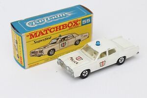 Matchbox Lesney Superfast MB 55 Mercury Police Car - Blue Light  - F Box