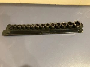 Snap On 3/8" Flank Drive Impact Socket strip with magnetic holder 214IMFMYA - Picture 1 of 4