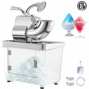 VEVOR Commercial Snow Cone Machine White Ice Shaver Ice Crusher Dual Blades ETL