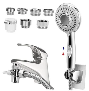 Shower Head Sink - Faucet Bathtub, Hose Sprayer Attachment with 5 Adapters, - Picture 1 of 7