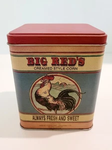VTG "BIG RED" TIN CANISTER--PACKED BY APPLE CUPBOARD GROCERY CO, MEMPHIS, TENN - Picture 1 of 5