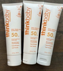 3er-Pack Thinkbaby 50 LSF mineralische Sonnencreme - je 3 Unzen - Bild 1 von 3