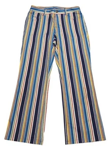 Vintage 90s Ralph Lauren Rainbow Stripe Cropped Capri Pants 4 RARE - Picture 1 of 15