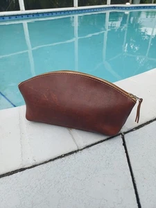 PORTLAND LEDERWAREN REISESET KULTURBEUTEL Braun Ledertasche Rasur - Bild 1 von 17