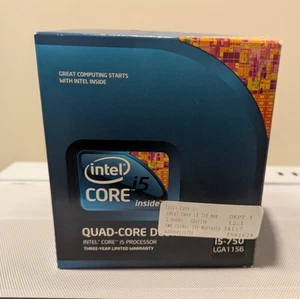 Intel Core I5-750 Quad Core CPU 2.667GHz to 3.20GHz LGA1156 Processor W/ Cooler - Bild 1 von 5