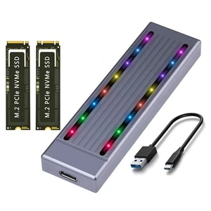 M.2 NVMe Festplattengehäuse SSD Cooles RGB-Licht Festplattengehäuse Alumini7075 - Photo 1/9