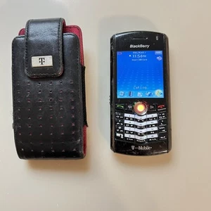 BUNDLE BlackBerry Pearl 8100 Mobile Cell Phone, T-Mobile Or Metro, Leather case - Picture 1 of 12