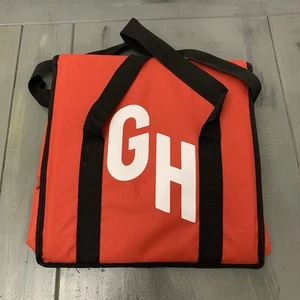 Bolsa de entrega de alimentos aislada grande oficial Grubhub roja 15x14x9 pulgadas - Imagen 1 de 8