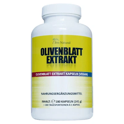 Olivenblatt Extrakt 650mg - 20% (130mg) Oleuropein 180 Kapseln, vegan - Bild 1 von 4