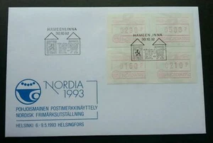 [SJ] Finland NORDIA 1992 1993 ATM (Frama Label stamp FDC) - Picture 1 of 5