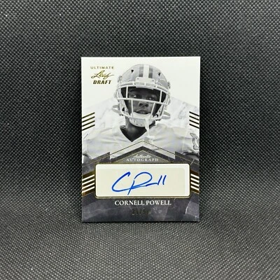Cornell Powell /50 2021 Leaf Ultimate Draft Portrait Black and White Auto Gold - Image 1 of 2