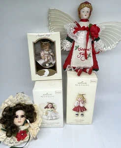 Vintage Dolls Christmas Ornaments Porcelain Madame Alexander Hallmark LOT of 5 - Picture 1 of 12