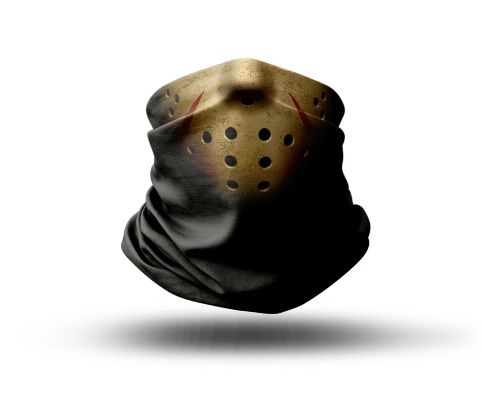 Washable Fabric Face Cover Neck Gaiter Print Jason Voorhees Hockey Mask EU Made - Image 1 of 4