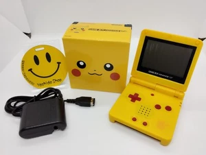 Nintendo Gameboy Advance SP Pikachu Pokémon Reshell *Glass Screen & New Battery* - Picture 1 of 8