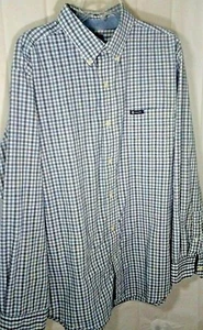 Chaps Mens XL Cotton Blend Blue/Black/White Front Button L/S Shirt CA00213 - Imagen 1 de 6