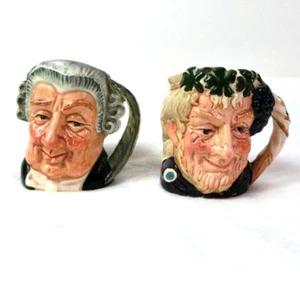 Royal Doulton Miniature Toby Jug THE LAWYER & BACCHUS 1958 Mugs 2.5" LOT OF 2 - Picture 1 of 9