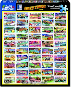 Rompecabezas de 1000 piezas White Mountain Greetings de (estampillas de Estados Unidos) 760 mm x 610 mm - Imagen 1 de 1