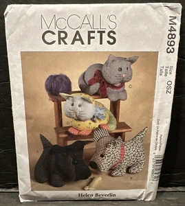 McCall's Crafts Helen Beverlin Calico Haustiere Stofftiere Muster M4893 OSZ UC - Bild 1 von 3
