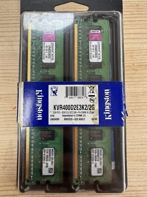 Kingston 2GB PC2 - 3200 CL3 ECC 240 - Pin DIMM Kit (2 pcs.) KVR400D2E3K2/2G - Image 1 of 4