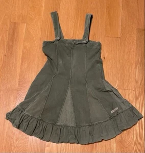 Girls Naartjie Size XL / 7 Boutique Olive Green Sleeveless Jumper Dress - Picture 1 of 2