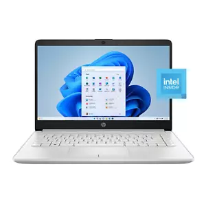 HP 14" HD Laptop Intel Celeron N4120/4GB/64GB eMMC NATURAL SILVER - Picture 1 of 9