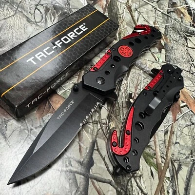 Tac Force Spring Assisted Fire Department Logo Tactical Pocket Knife - Image 1 of 4