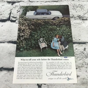 Thunderbird 1963 Vtg Print Ad Couple In The Garden - Picture 1 of 3