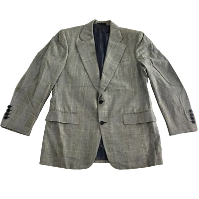 VTG Dunhill Blazer Mens 43R Gray Two Button Check Wool Sport Coat Made in USA - Image 1 of 4