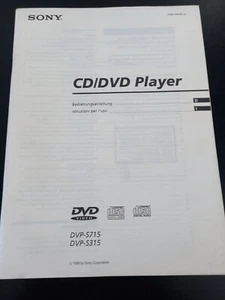 ISTRUZIONI / MANUALE ORIGINALE CD/DVD PLAYER DVP-S715 / DVP-S315 - Foto 1 di 1