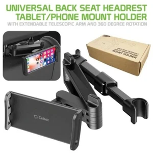 Universal Back Seat Mount Holder w/Extendable Arm and 360° Holder fits up to 8” - Picture 1 of 7