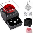 Necklaces & Earrings Handmade Eternal Real Rose Flower Box.