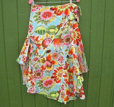 NUEVO CON ETIQUETAS Falda Midi Oilily Para Mujer Asimétrica Floral Algodón Talla 38 Nueva con Etiquetas Foto 1 de 4