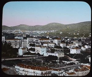 CANNES FROM MONT CHEVALIER FRANCE C1890 OLD PHOTOGRAPH Magic Lantern Slide - Imagen 1 de 3