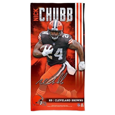 NICK CHUBB #24 CLEVELAND BROWNS 30"X60" SPECTRA BEACH TOWEL NEW WINCRAFT 👀 Cover