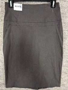 Papaya Skirt Womens Medium Gray Bandage Stretch Knit Straight Short High Waist - Picture 1 of 10