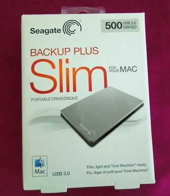 Seagate Backup Plus Slim Portable Drive for MAC 500 GB - New in Box - Image 1 of 4