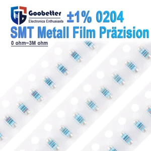 0204 SMD Widerstand 0 Ω bis 3 MΩ 1% MELF Metallfilm Widerstände 58 Werte Auswahl - Picture 1 of 11