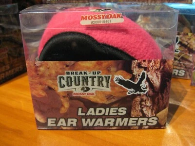 Ladies Mossy Oak Ear Warmer Muffs Break-Up Camo & Pink OSFM Women's Hunting Hat - Image 1 of 4