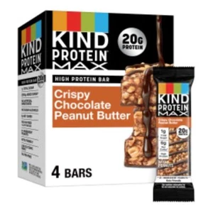 KIND Protein MAX Crispy Chocolate Peanut Butter Snack Bars 20g of Protein Ket... - Picture 1 of 5