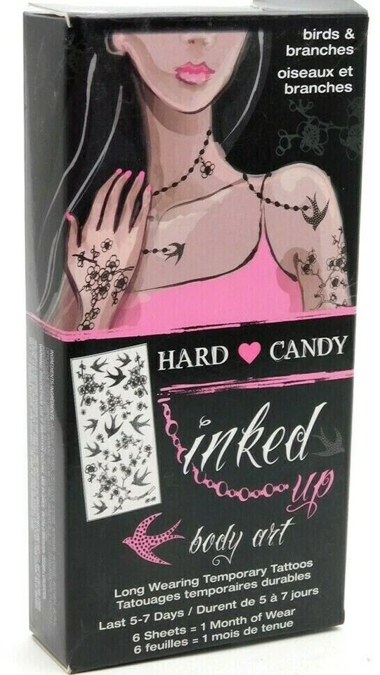 Hard Candy Inked Up Body Art Long Wearing Tattoos 6 Sheets New - Bild 1 von 2