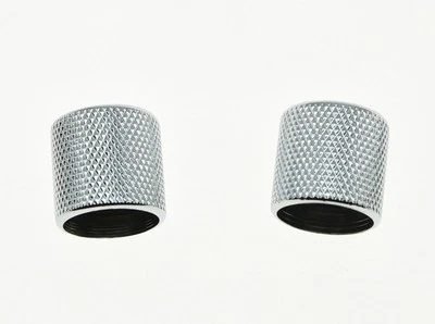 2-Pack Chrome Flat Top Metal Tele Telecaster Knobs 18mm Guitar Bass Barrel Knob - Image 1 of 4