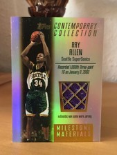 2003-04 TOPPS CONTEMPORARY COLLECTION MILESTONE MATERIALS JERSEY RAY ALLEN /250
