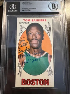Tom Sanders 1969 Topps #72 Autographed HOF Rookie Auto 1969-70 Topps RC BAS Auto - Bild 1 von 1