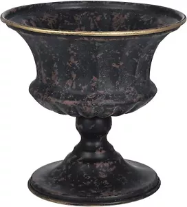 Rustic Metal Flower Pot Galvanized Farmhouse Vase Decorative Flower Bucket Black - Picture 1 of 6