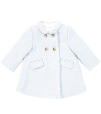 EDGEHILL COLLECTION Girls 12mo-5T Light Baby Blue Pea Coat wool double breasted