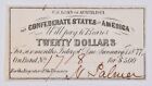 Hand Signed! 1861 Confederate Bond Certificate Note $20 *0291