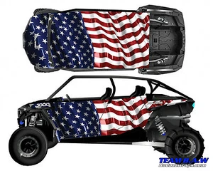 Polaris RZR 4 1000 XP Graphic Kit Wrap UTV Turbo 4th July Flag Deco 4x4 Ranger - Picture 1 of 2